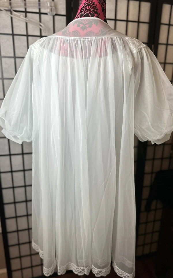 Shadow Line Vintage Años 70 Peignoir Set Pastel Bebé Muñeca Vestido y Bata Granny Core Foto 2 de 4