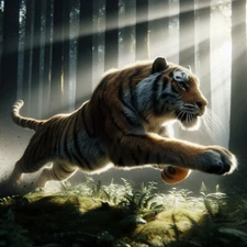 Digital Image Picture Photo Wallpaper Background Desktop AI Art Tiger Nature 3