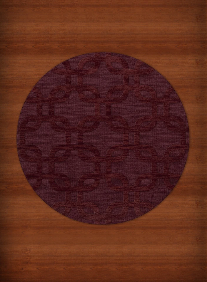 Red Transitional Hand Hooked Rectangles Rounded Squares Area Rug Geometric DV7 - Image 2 of 2