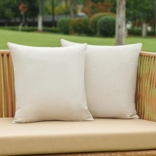 Pack of 2 Decorative Outdoor Waterproof Pillow 18" x 18" Pack of 2 Beige
