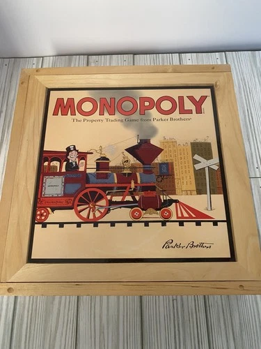 Vintage Parker Brothers Monopoly Board Game Wooden Box Edition Complete W/Extras