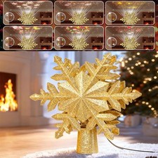 Christmas Tree Topper Lighted with 6 Projection Modes LED Rotating Lights Decor