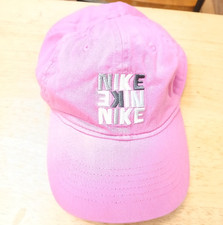 Nike Unisex Kids Adjustable Baseball Cap Pink Embroidered Logo One Size