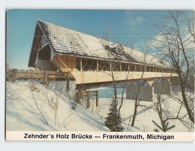 Postcard Zehnders Holz Brücke Frankenmuth Michigan USA