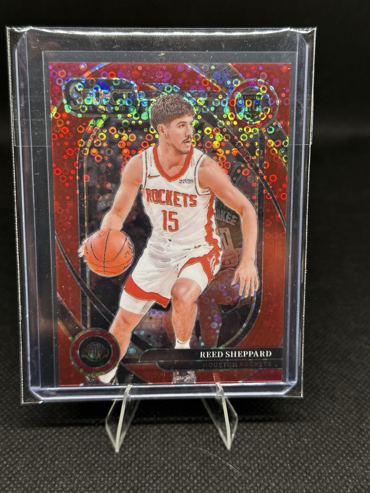 2024-25 Panini Select - Courtside Reed Sheppard #299 Red Disco Prizm /49 (RC)
