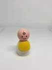 #2 Vintage Fisher Price little people white baby 👶 with yellow bib