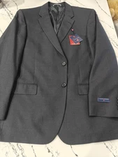 Saddlebred NEW Navy Blazer 46R Mens Wool Blend Motion Stretch Wrinkle Resistant
