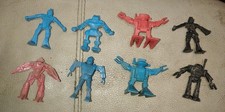 Vintage 1980's Arco Rogun Robots Assorted Lot of 8 Red Blue Black Mini Figures