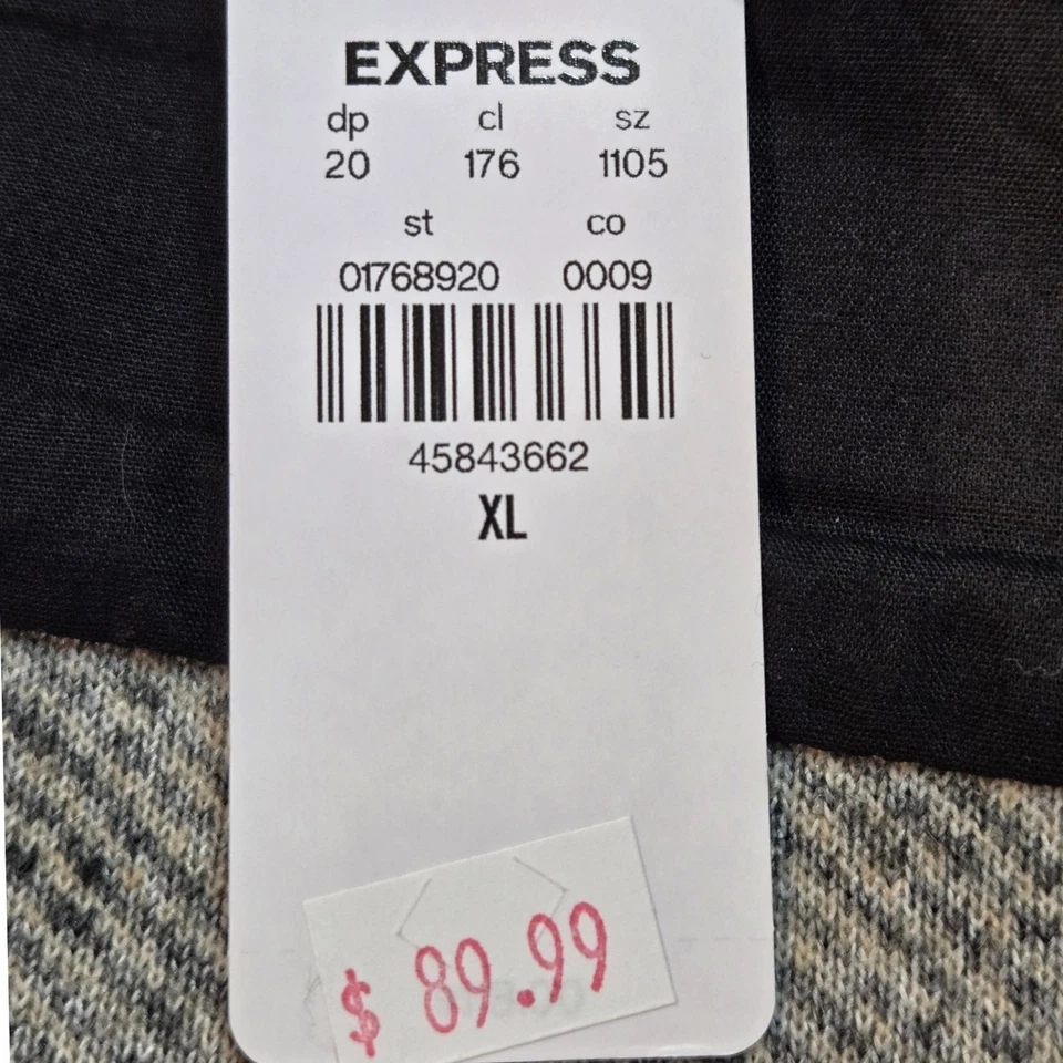 Express Para Hombre Gris Rayas Abotonadas Camisa Chaqueta XL Sobrecamisa Mezcla Lana Foto 4 de 4