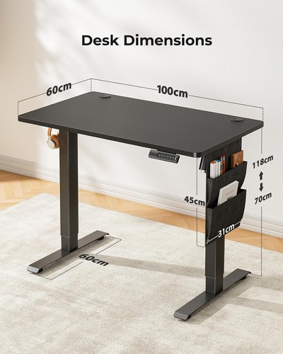 Adjustable Height Standing Desk Electric Standing Desk Stand up Computer Desk UK - Picture 3 of 7