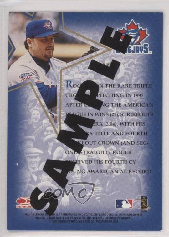 1998 Leaf Fractal Foundation Gold Star Materials Sample Roger Clemens #167 - Image 2 of 2