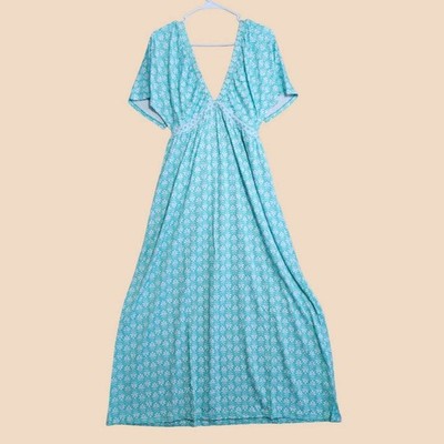 Cabana Life Maxi Dress Womens Size Medium Teal White Print UPF 50+ NEW  Resort | eBay