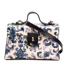 PATRICIA NASH CARISBROOKE LEATHER SATCHEL CROSSBODY PURSE RENAISSANCE REV NWT