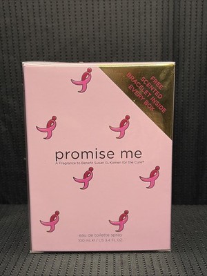 Promise Me EAU DE TOILETTE Perfume 3.4oz Susan G. Komen For The Cure & Bracelet