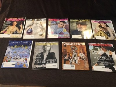 9 pc lot TOWN & COUNTRY Magazine 2023 NEW fashion celebrity news lifestyle home