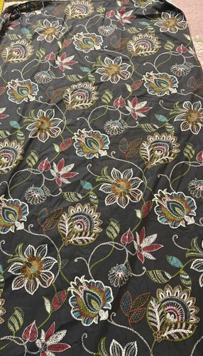 Ling's Designs TX Futon Cover Black Pink Jacobean Floral Zipper TWIN 39”x75”