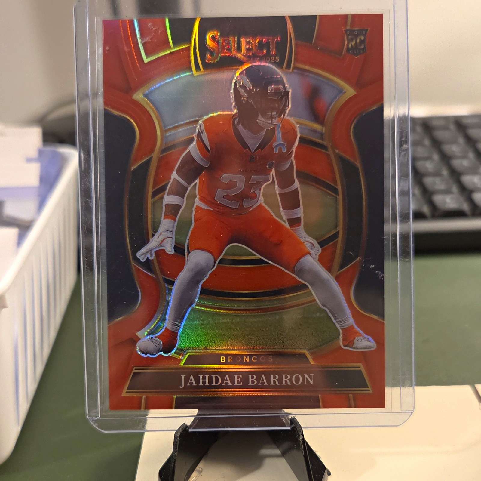 Panini 2025 Select Concourse Jahdae Barron #12 Denver Broncos Red Prizm /99