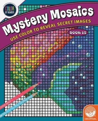 MindWare Color by Number Mystery Mosaics Book 15   Number-Guided Hidden-Im...