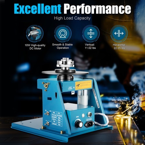 10KG Rotary Welding Positioner Turntable Timing 220mm Chuck Foot