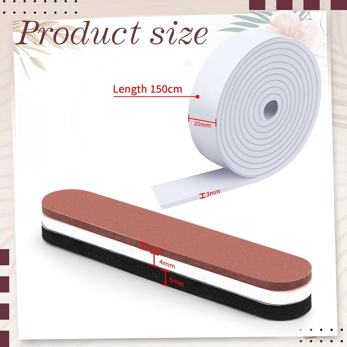 Bande De Mousse Pour Réduire La Taille Des Casquettes - Rouleau De 5 Pieds (1.5m) Noir - Neuf