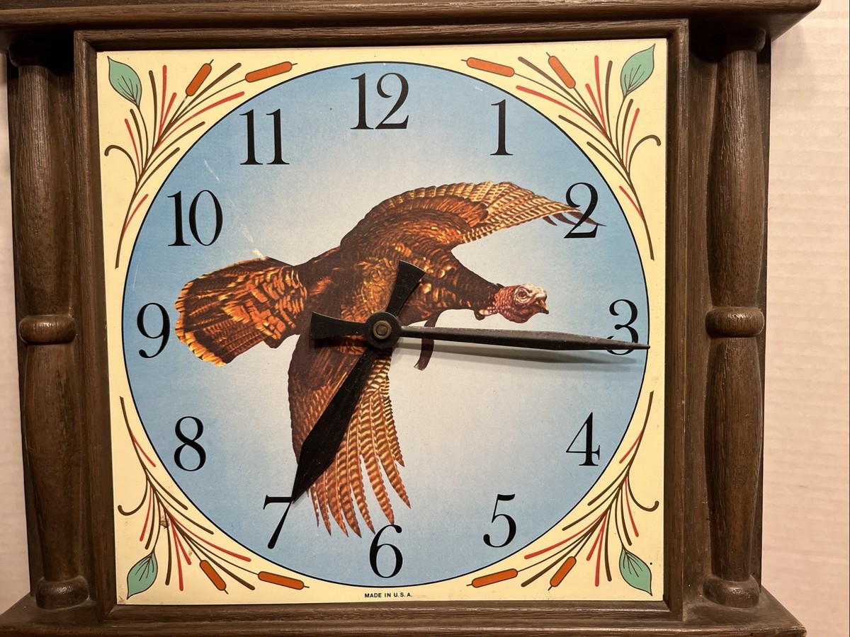 Vintage Wild Turkey Bourbon Wall Clock Corded Tested Works 17