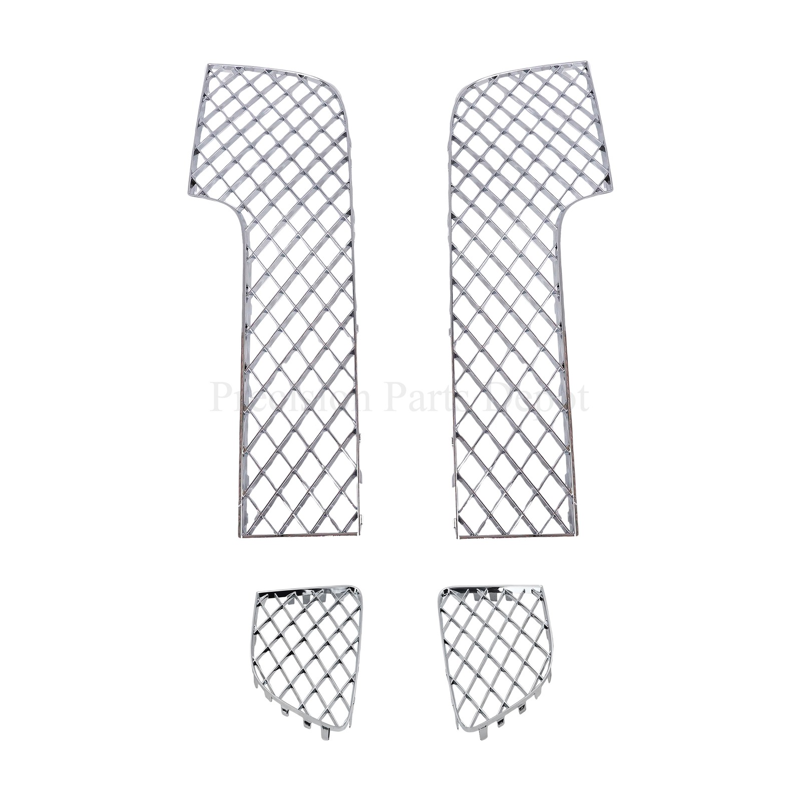 NEW 4PCS Chrome Bumper Lower Mesh Grille For Bentley Continental GT GTC 12-15