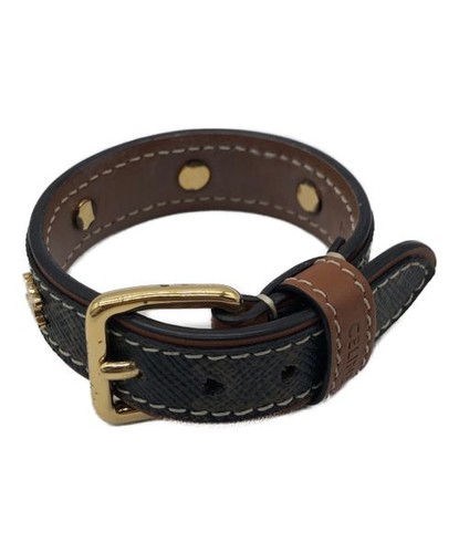 CELINE                    Triomphe Leather Bracelet brown