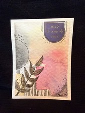 Original Art Trading Card ACEO ATC Watercolor Miniature Abstract OOAK Signed