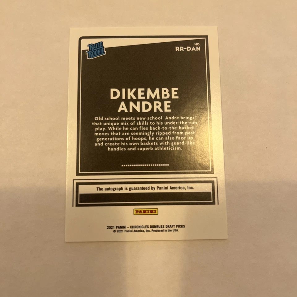 2021-22 Chronicles Draft Picks Donruss Rated Rookie Red /99 Dikembe Andre Auto - Image 2 of 2