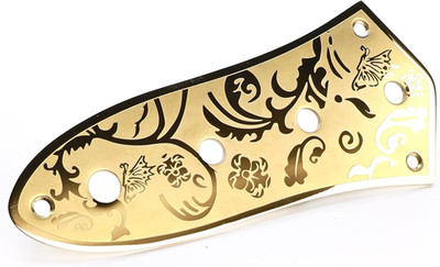 Gold Engraved Bass Control Plate Fit Jazz Bass