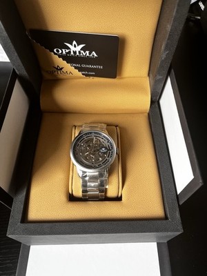Optima Gravity Skeleton Automatic Swiss Made OSA475SK-SS-9 Unworn with Box