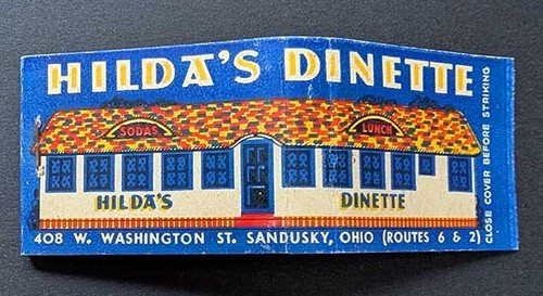 Full Length Feature Matchbook Full Book Hilda's Dinette Sandusky, OH - Picture 2 of 2