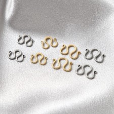 wholesale 18k gold plated stainless steel w shape clasps necklace connectors