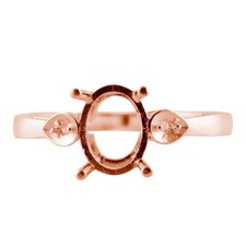 925 Sterling Silver 6x8mm Oval Semi Mount Three-Stone Ring For Engagement Ring