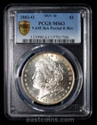 PCGS MS63 1883-O VAM 36A Morgan Silver Dollar Partial E Reverse Hot 50