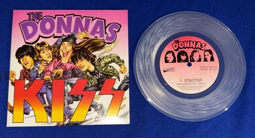 vintage Kiss/Donnas Detroit Rock City PROMO 7" RECORD CLEAR VINYL Strutter NRMNT
