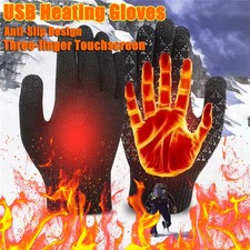 5V Heated Gloves Anti-slip USB Electric Hand Warmers for Men  Wome Full Fingers