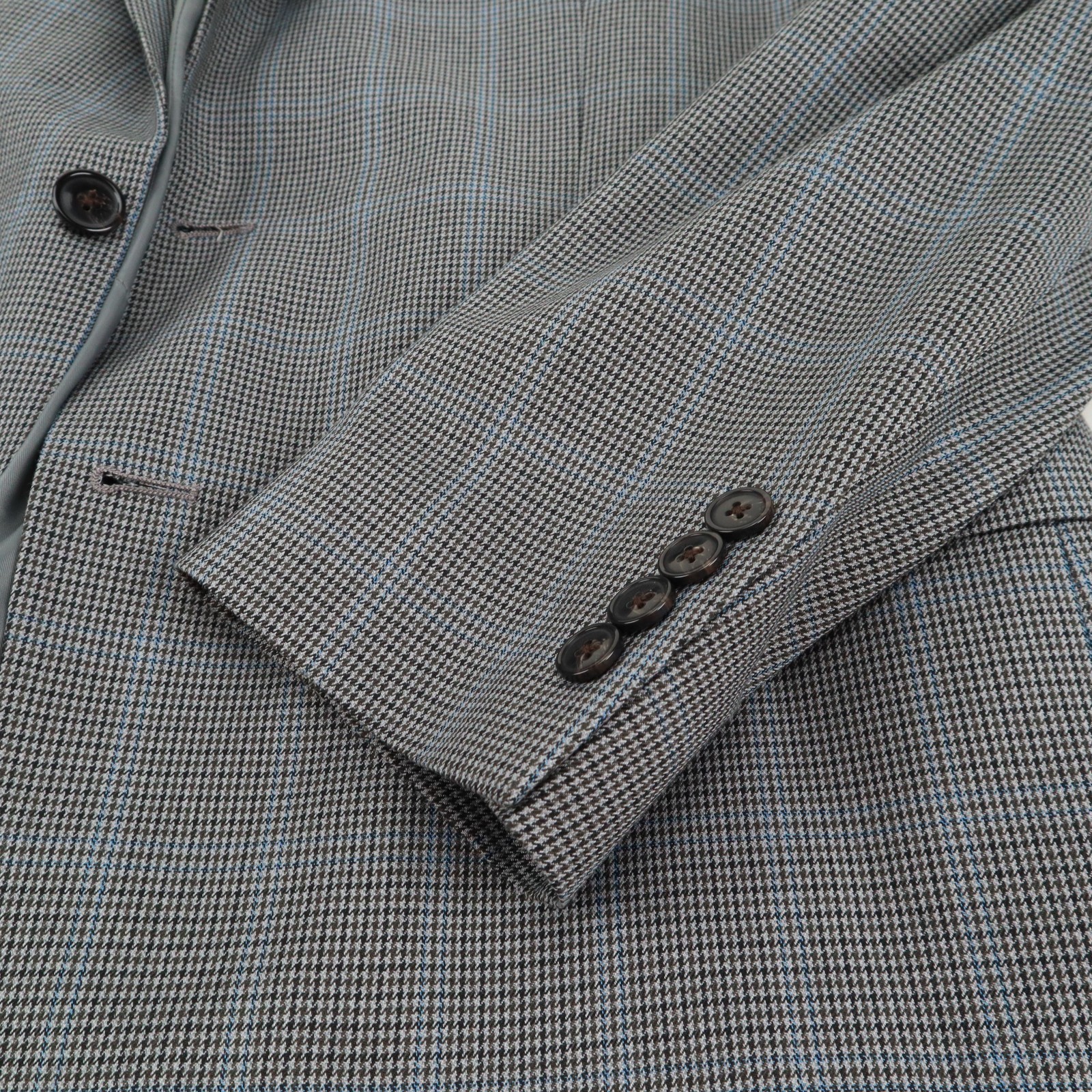 Chaps Medium Gray Houndstooth Blue Overcheck Poly… - image 14
