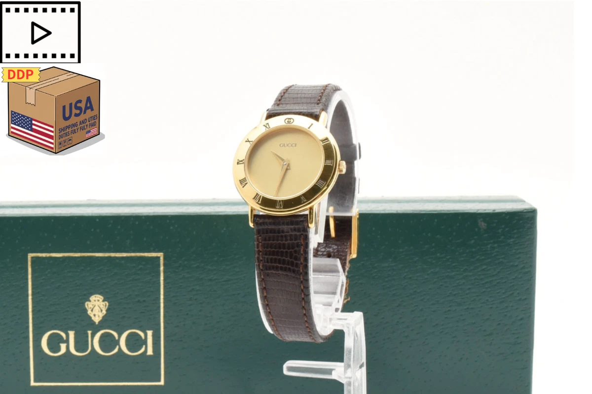 Gucci Women Gold Plated Band Wristwatches for sale - eBay