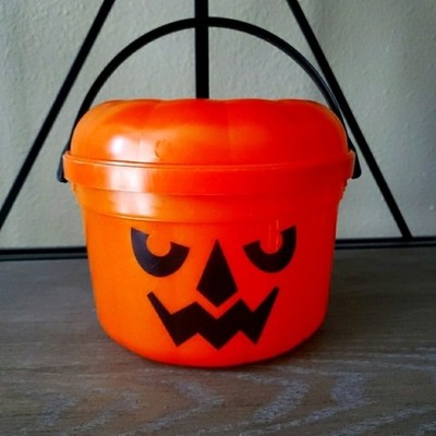 Vintage Halloween Pumpkin Candy Pail Bucket Trick or Treat McDonald's 1986