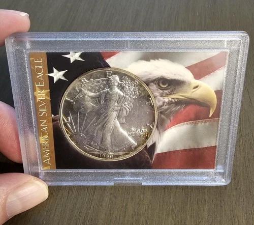 1989 American Silver Eagle Dollar 1 oz .999 Fine Silver Toned BU Uncirculated