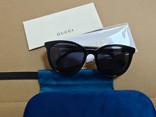 Gucci Black Cat Eye Sunglasses with Gold-Tone Interlocking G Logo