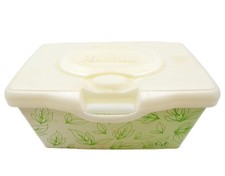 Huggies Baby Wipes Container Empty Pop Up Tub Green Leaves Refillable