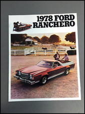 1978 Ford Ranchero Pickup Truck Vintage Sales Brochure Catalog - Gt 500 Squire