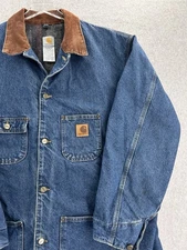 Vintage Carhartt Denim Chore Jacket Blanket Lined Barn Coat Size 3XL USA Made