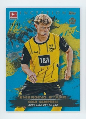 2024-25 Cole Campbell Topps Inception Blue Borussia Dortmund Rookie Card 39/99