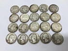 LOT OF 20 SILVER QUARTERS / CIRCULATED - 90%