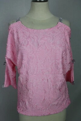 SEXY Damen Tunika Oberteil rosa Strech Glitzer Viskose The Distinctive Gr.44 - Bild 1 von 4