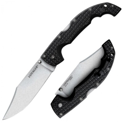Cold Steel Extra Large Voyager 29AXT Folding Plain Edge Knife Tanto Point