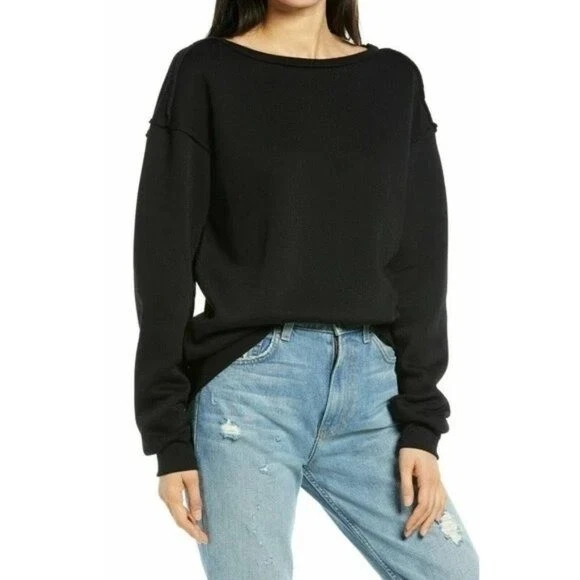 NWT Treasure u0026amp; Bond Raw Edge Long Sleeve Sweatshirt Size XS | eBay
